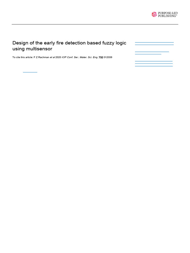 Fuzzy Logic Fire Detection System Design | PDF | Fuzzy Logic