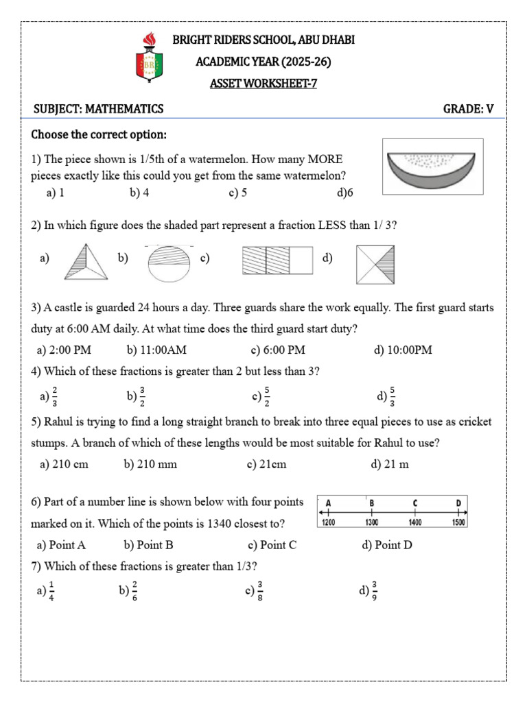 Gr5-Asset Worksheet-7 - 04122025 - 153210 | PDF | Mathematics