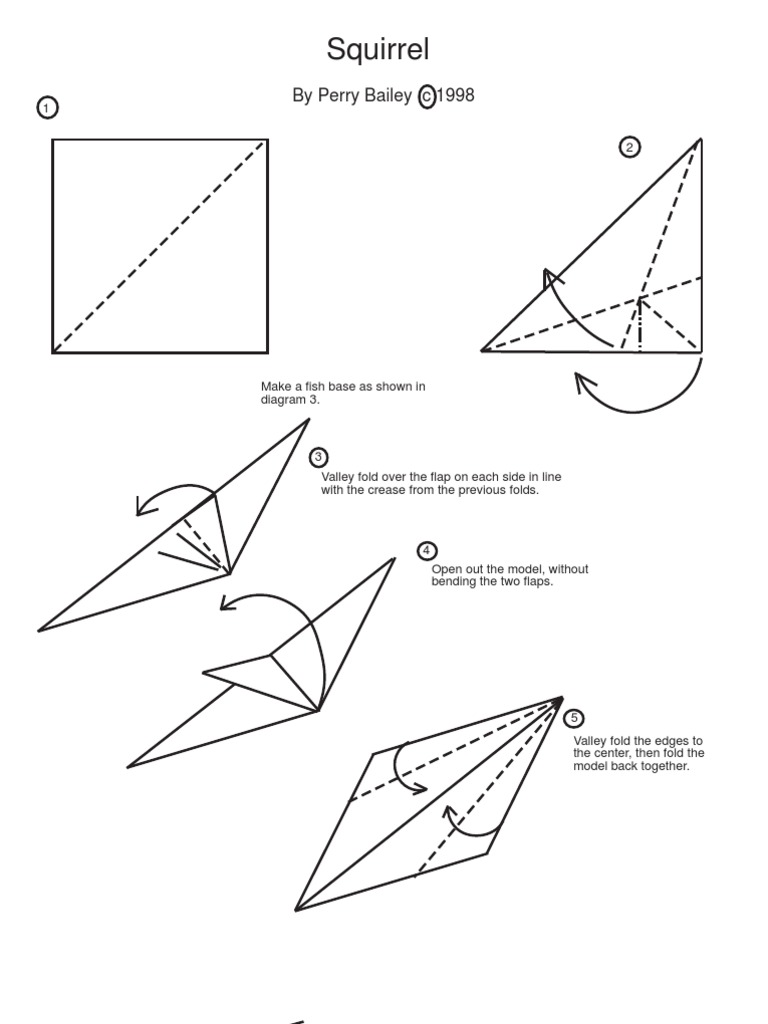 Easy Origami Squirrel Instructions Squirrel Origami Stock