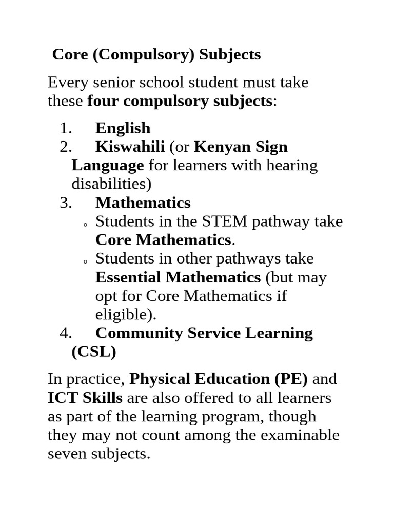 Senior School Subject Pathways Guide | PDF