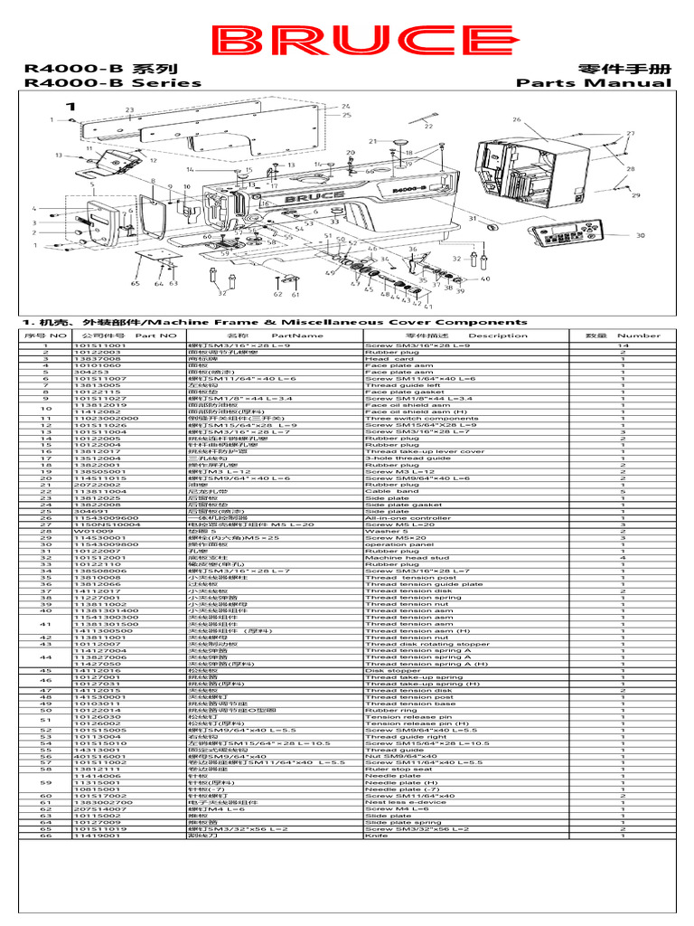 R4000 B+Parts+Manual | PDF | Screw | Pump
