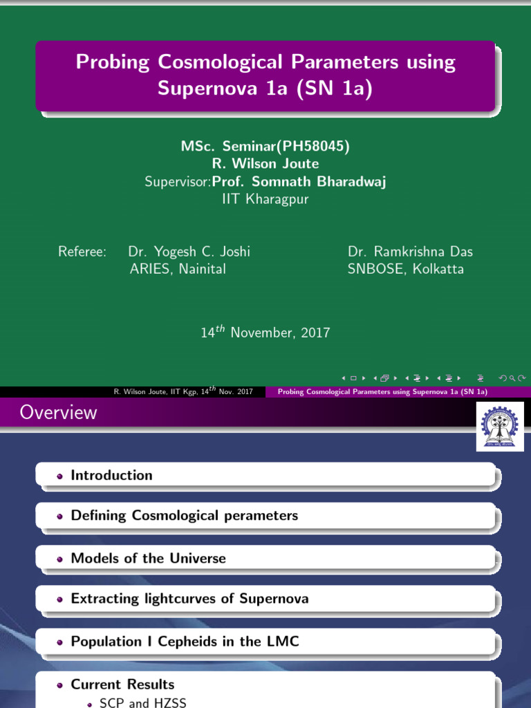 Supernova 1a and Cosmological Parameters | PDF | Astrophysics | Cosmology