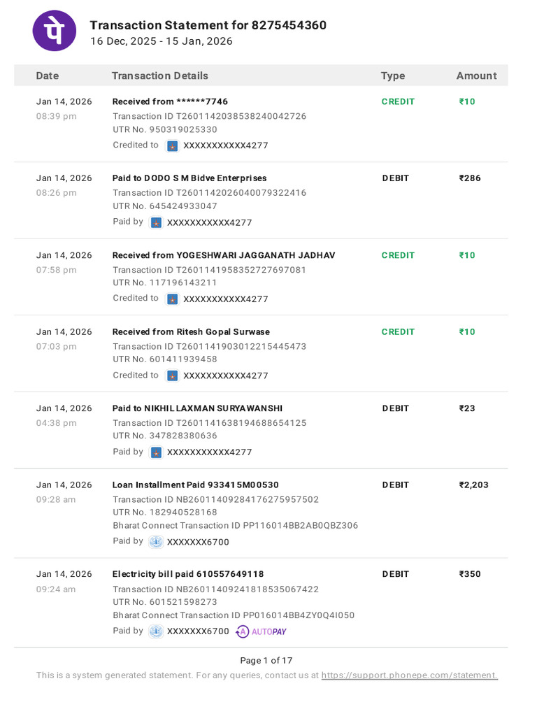 Transaction Statement Summary 2026 | PDF | Debit Card | Debits And Credits