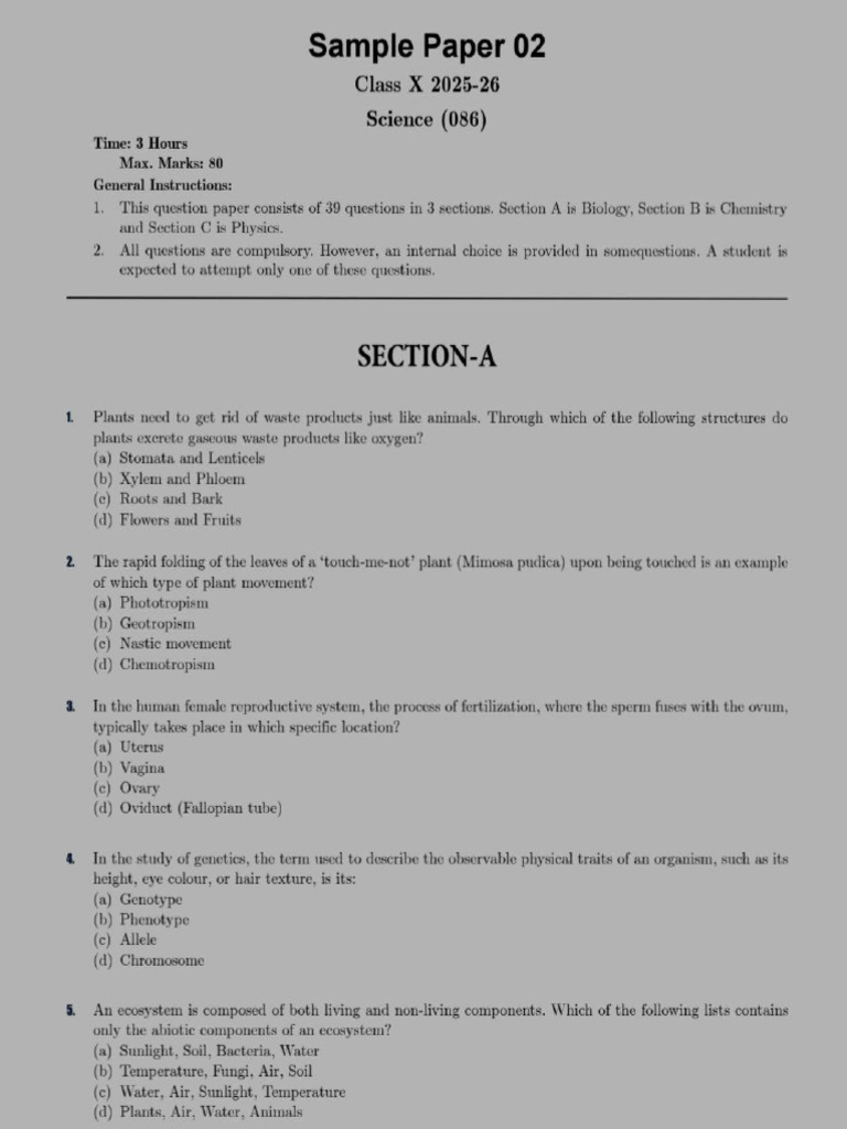 Science Sample Paper(1) 29-Dec-2025 13-09-01 | PDF