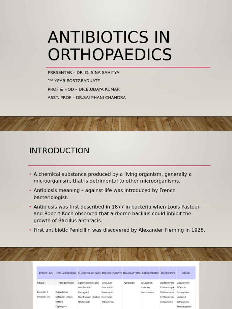 Antibiotic Use in Orthopaedic Surgery | PDF | Methicillin Resistant ...
