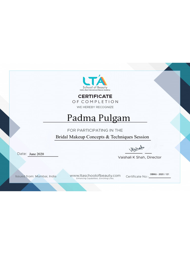 Lta Certificate | PDF