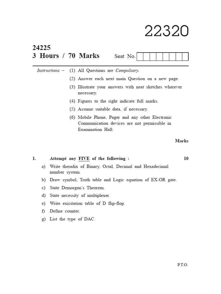 DTE pyq 2 | PDF | Logic Gate | Boolean Algebra