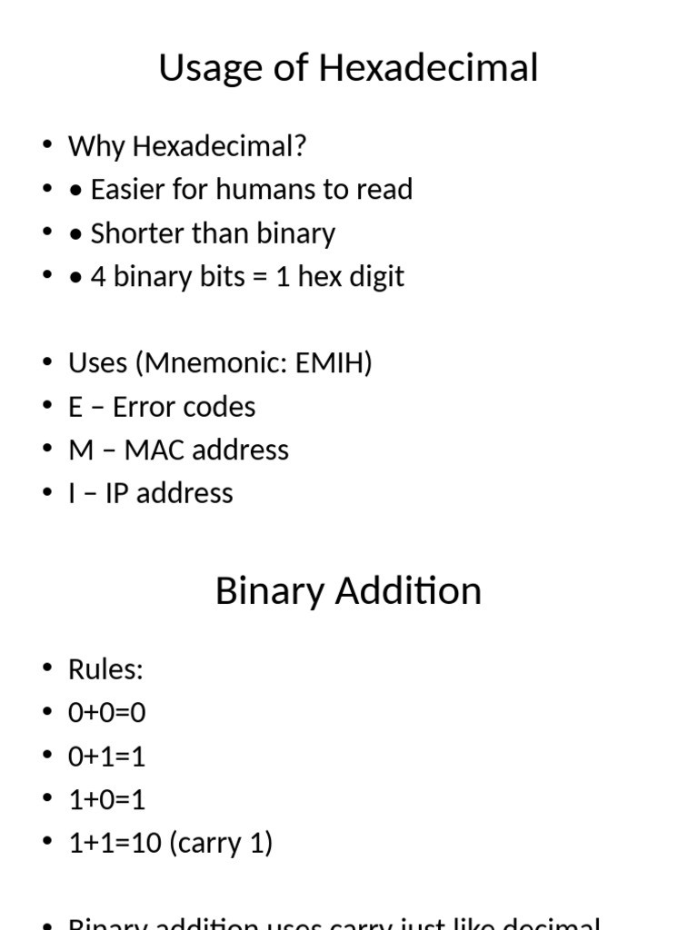 Understanding Hexadecimal and Binary Concepts | PDF