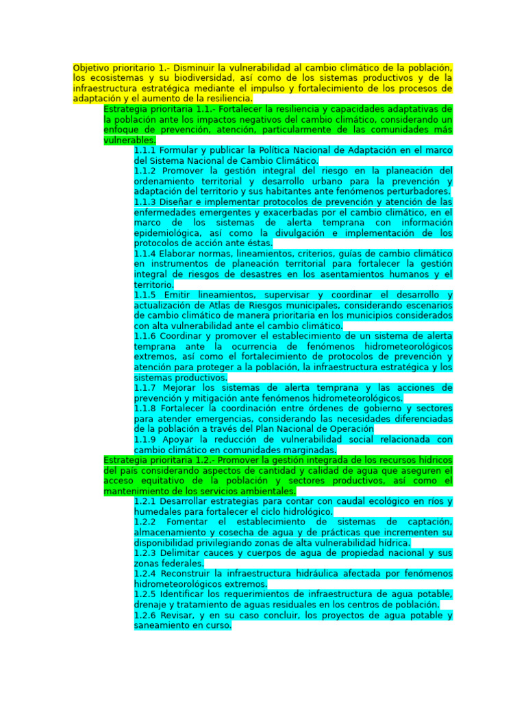 Objetivo Prioritario 1 | PDF | Resiliencia climática | Sustentabilidad