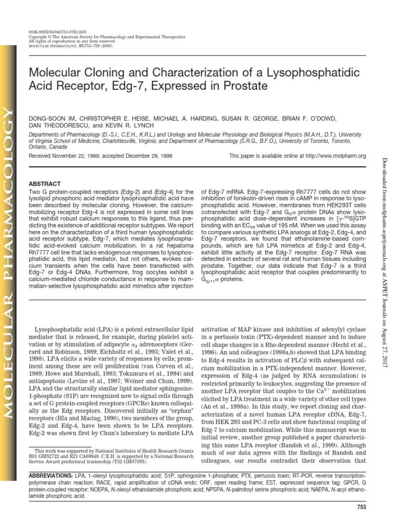 Molecular Cloning and Characterization o | PDF | Complementary Dna ...