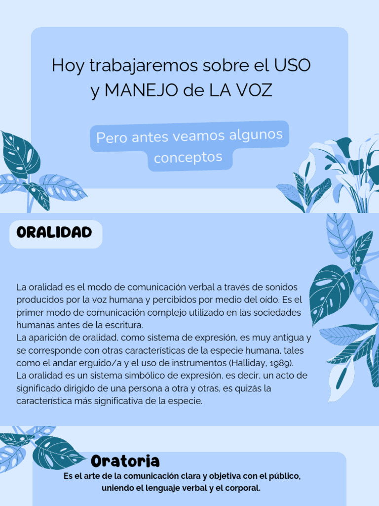 USO y MANEJO de LA VOZ - 20250820 - 182018 - 0000 | PDF | Comunicación ...