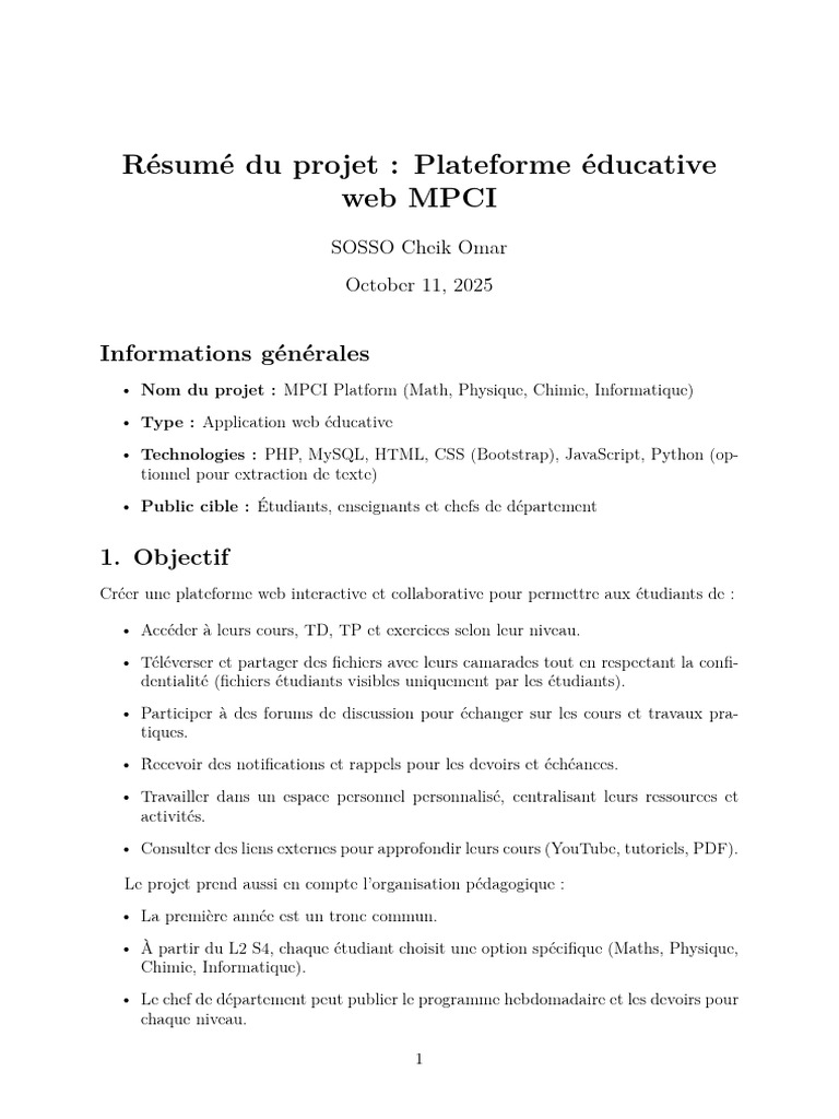 Plateforme Éducative Interactive MPCI | PDF | Internet | Internet et Web