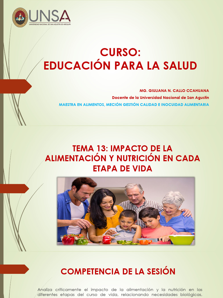 TEMA 13-Impacto de La Alimentación y Nutrición en Cada Etapa de Vida ...