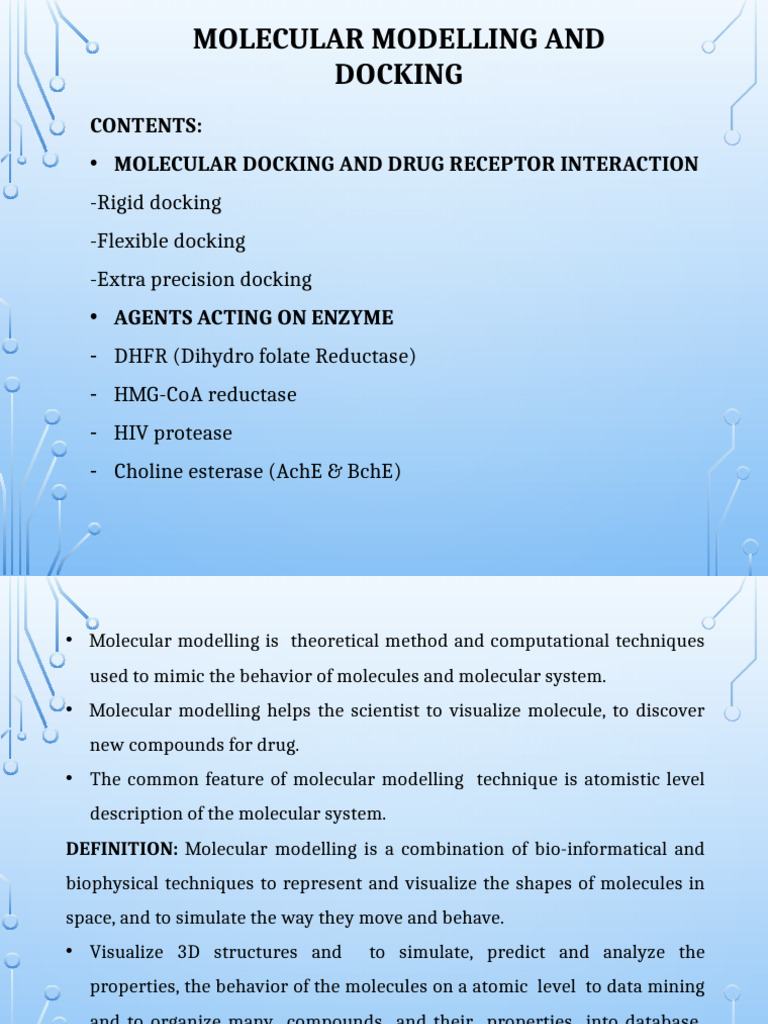 Molecular Docking and Drug Design Techniques | PDF | Docking (Molecular ...
