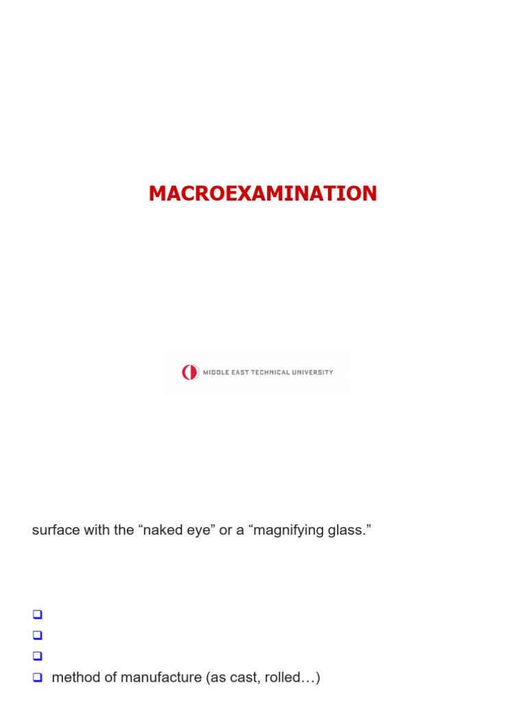 Macroexamination Techniques in Metallurgy | PDF | Steel | Construction