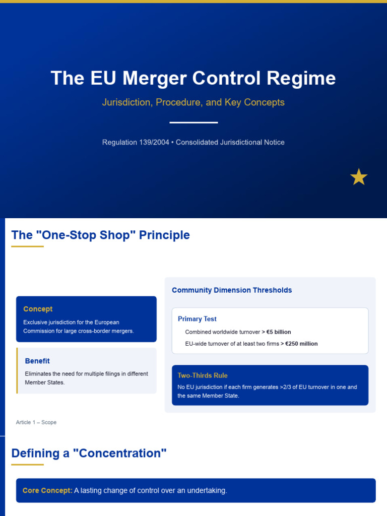 EU Merger Control: Jurisdiction & Procedure | PDF | Mergers And ...