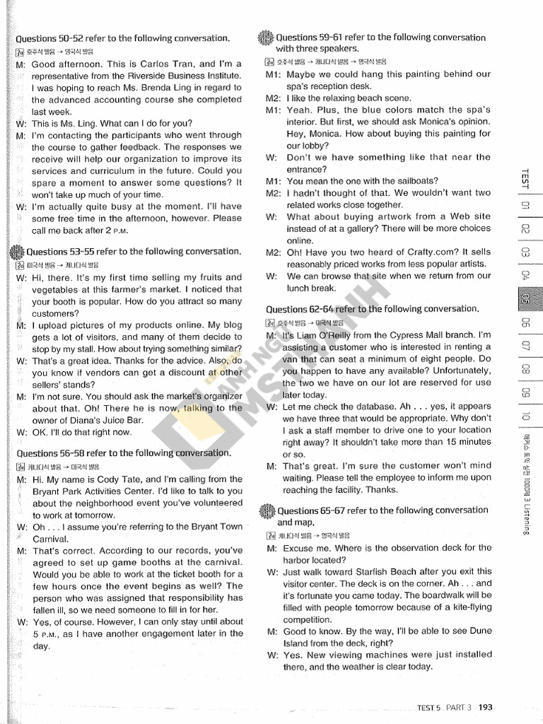 Listening Comprehension (Answer Key + Transcript)-Trang-5 | PDF
