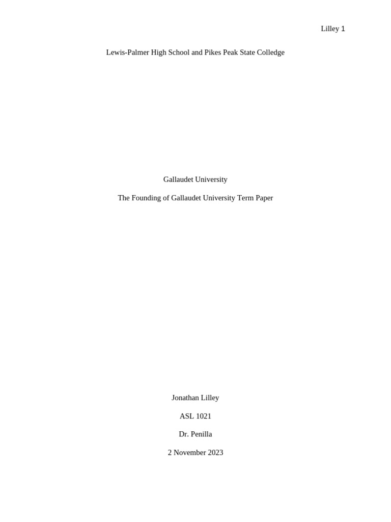 ASL Term Paper Galladuet | PDF | Hearing Loss | Deafness