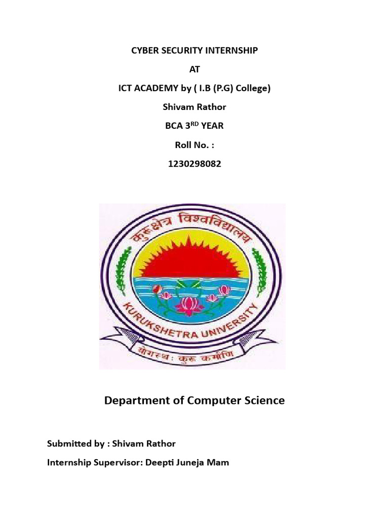 Cybersecurity Internship Report Overview | PDF | Computer Security ...