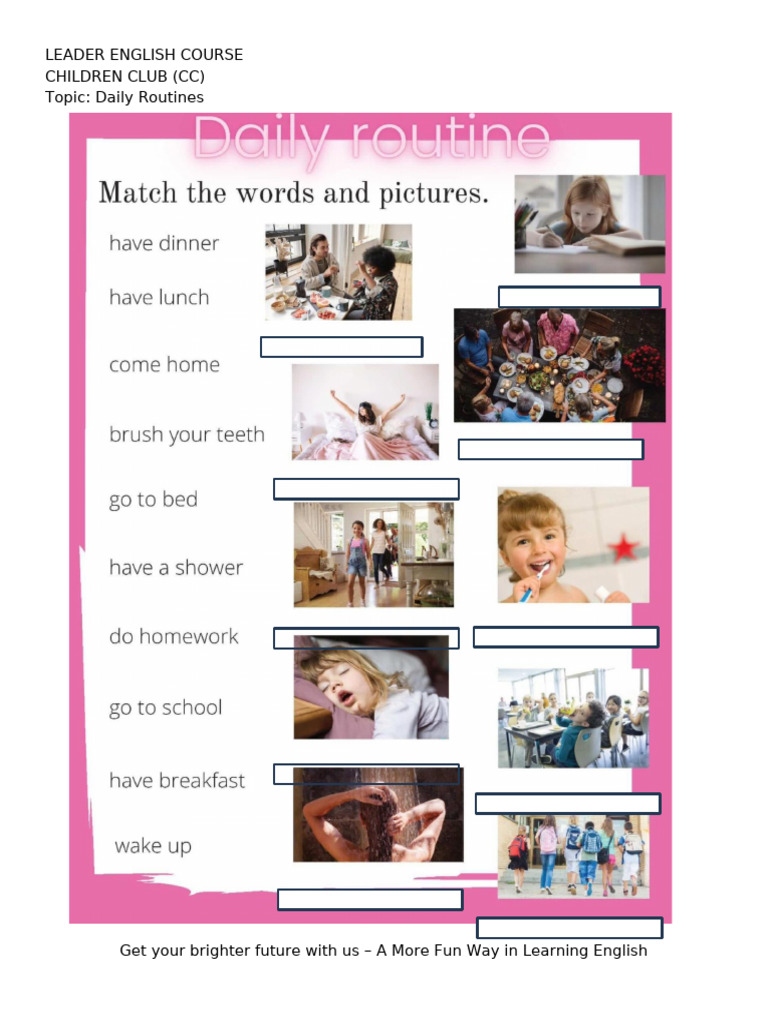 Daily Routines in English for Kids | PDF