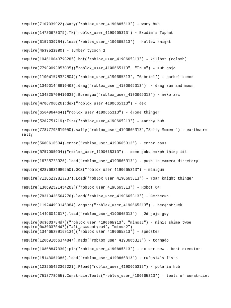 Roblox User Scripts and Controls Guide | PDF