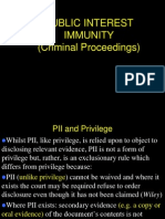 Public Interest Immunity (Criminal Proceedings)