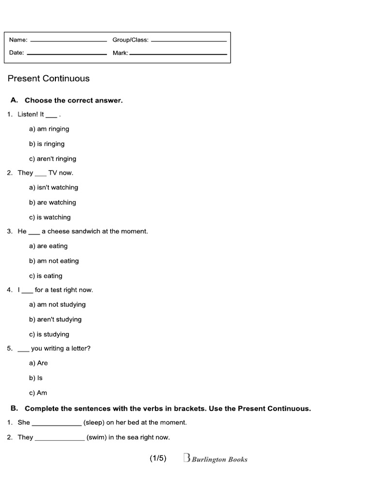 Present Continuous 2 | PDF