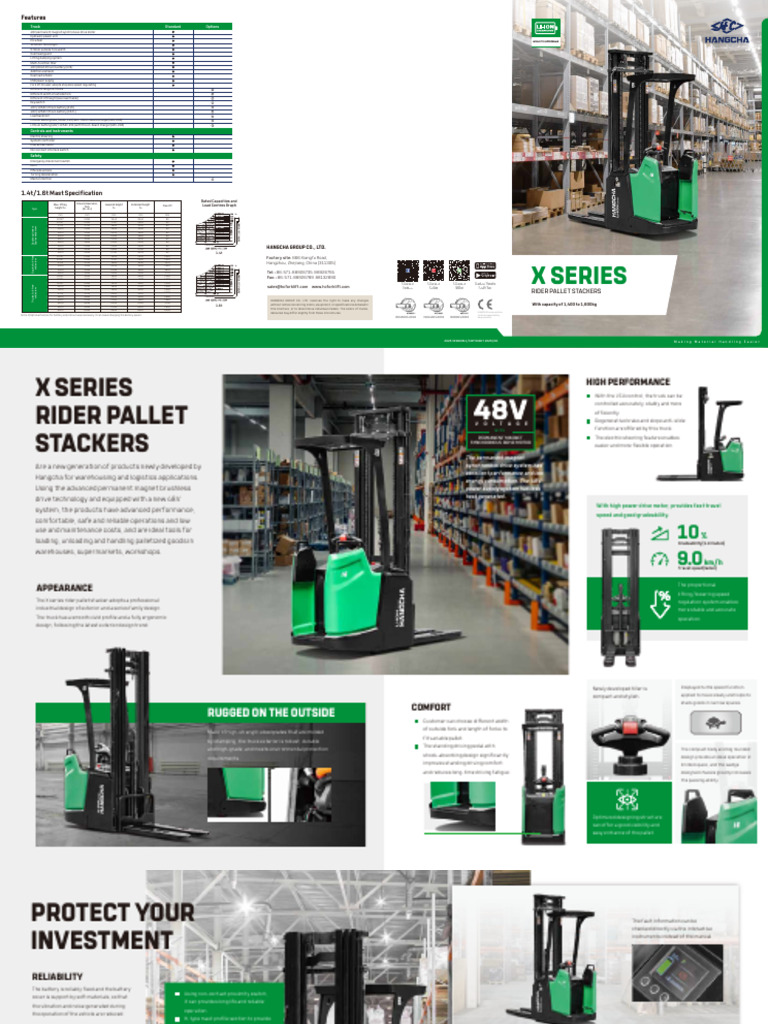 X Series Rider Pallet Stacker With Lithium Power | PDF | Truck | Forklift