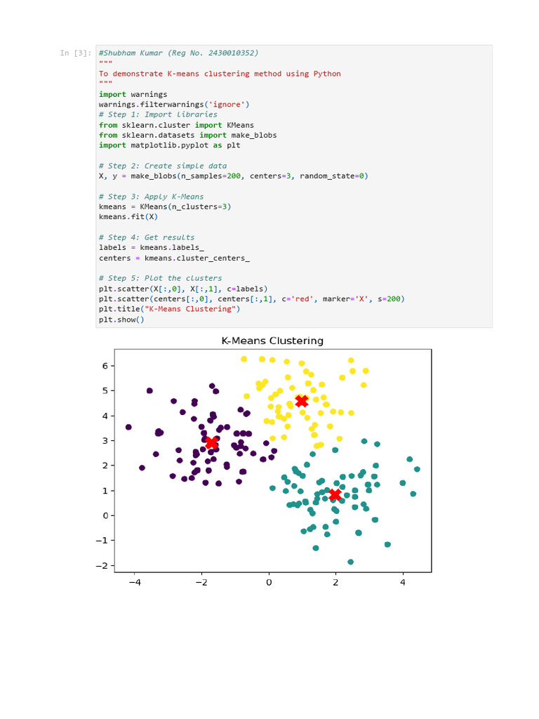 K-Means Clustering in Python | PDF