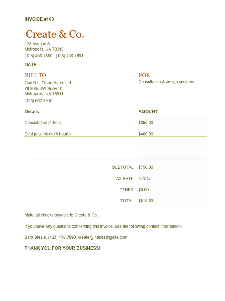 Invoice (Worksheet)1 | PDF