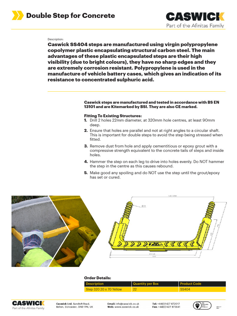 Caswick SS404 Steps Installation Guide | PDF