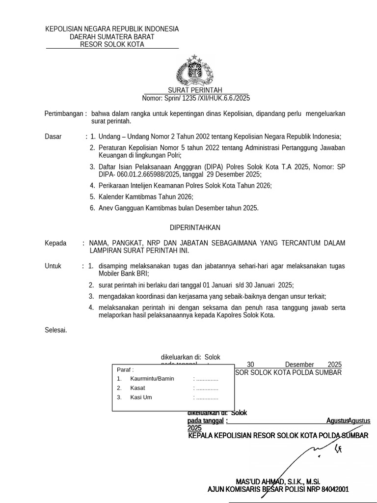 Sprin Bulanan & Lamp. Mobile Bri Januari 2026 | PDF