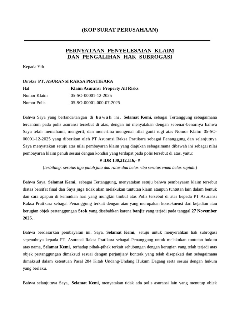 Klaim Asuransi Property All Risks | PDF