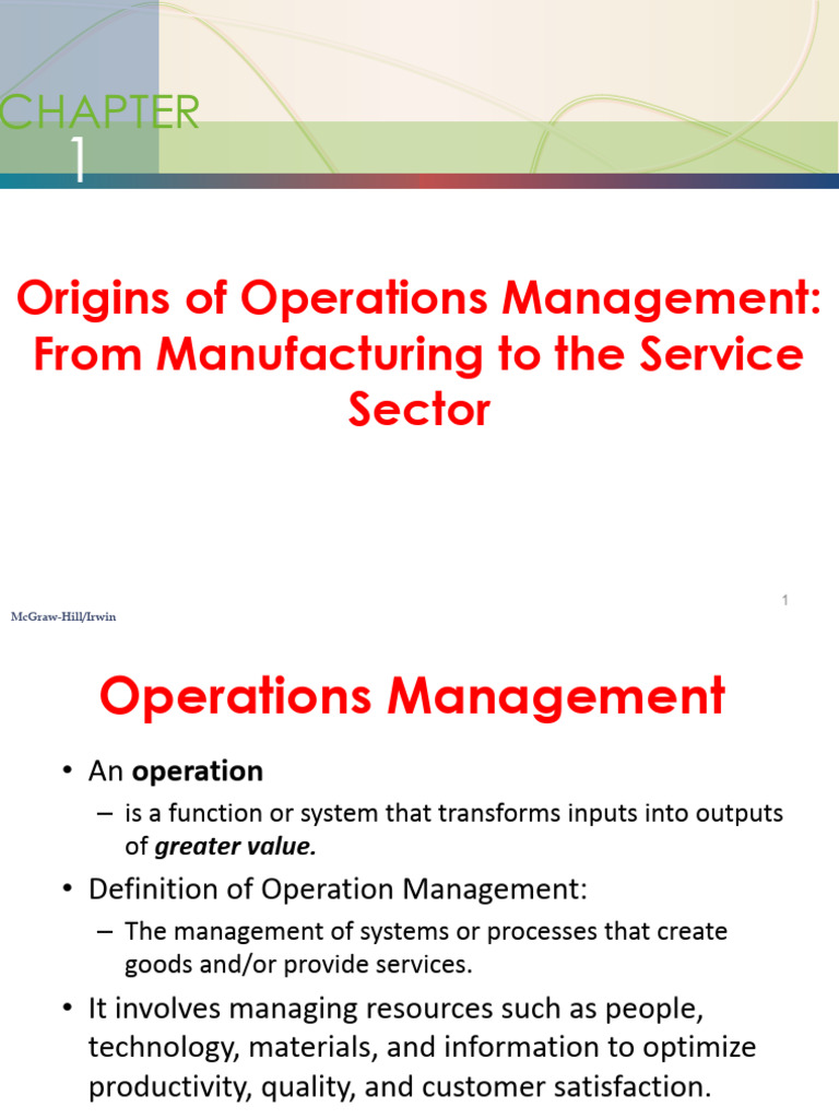 Evolution of Operations Management | PDF | Operations Management | Lean ...