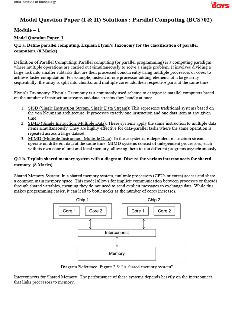 PC Model Papers Solved | PDF | Parallel Computing | Central Processing Unit
