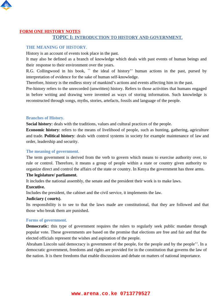 Form One History and Government Notes | PDF | Agriculture | Sumer