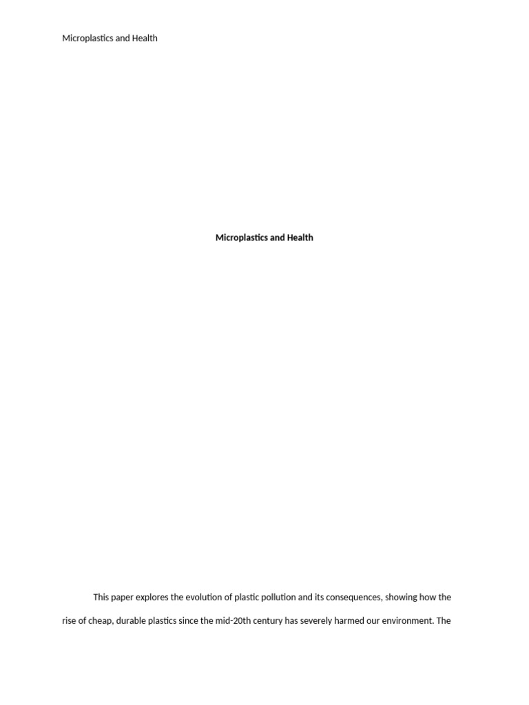 Microplastics: Impact on Human Health | PDF | Plastic | Pollution