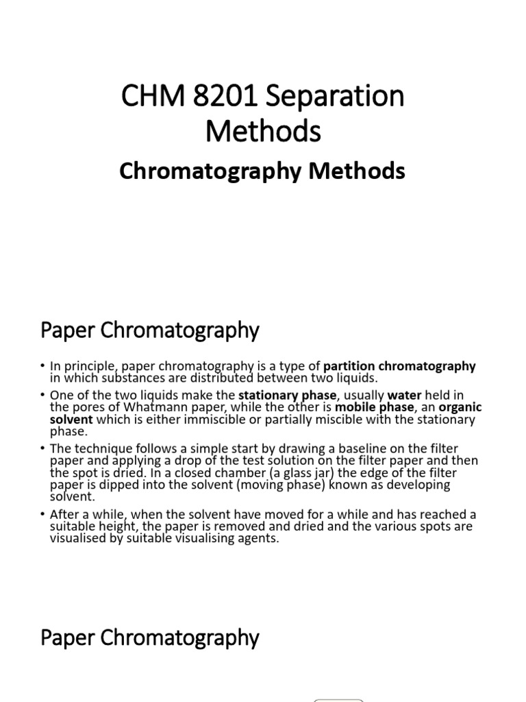Paper Chromatography Techniques Explained | PDF | Gas Chromatography ...