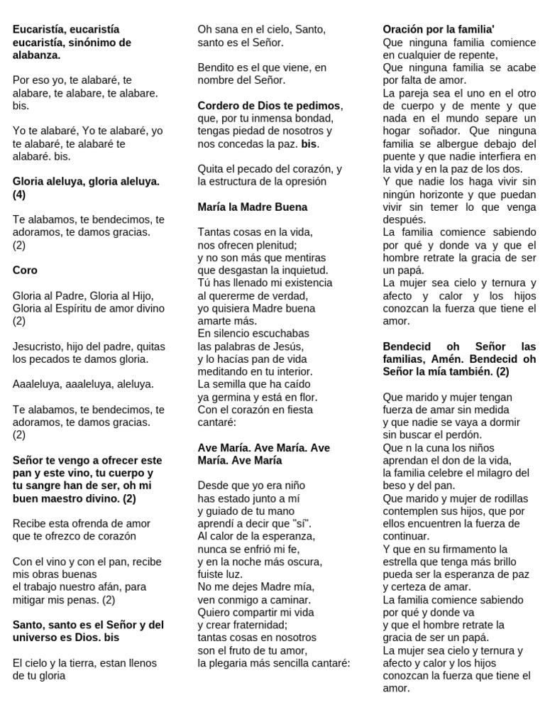 Alabanza y Oración en la Eucaristía | PDF | eucaristía | Oración