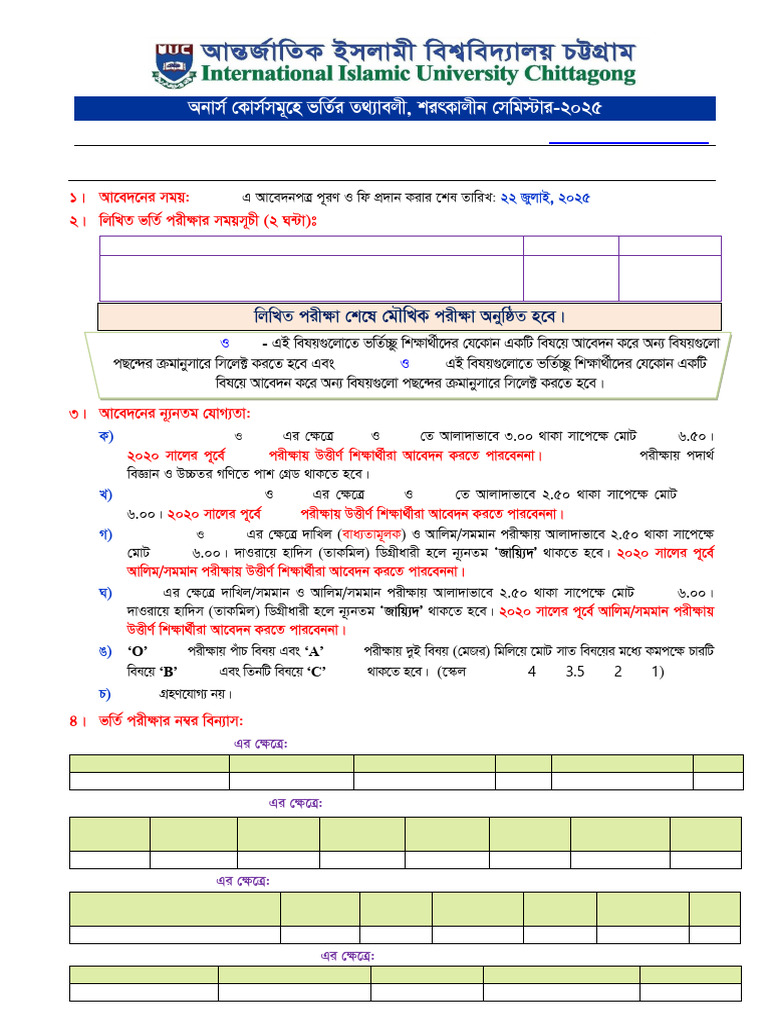 IIUC 2025 Online Admission Guide | PDF