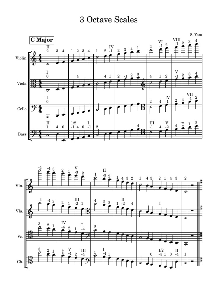 3 Octave Scales for String Instruments | PDF | Continuous Pitch ...