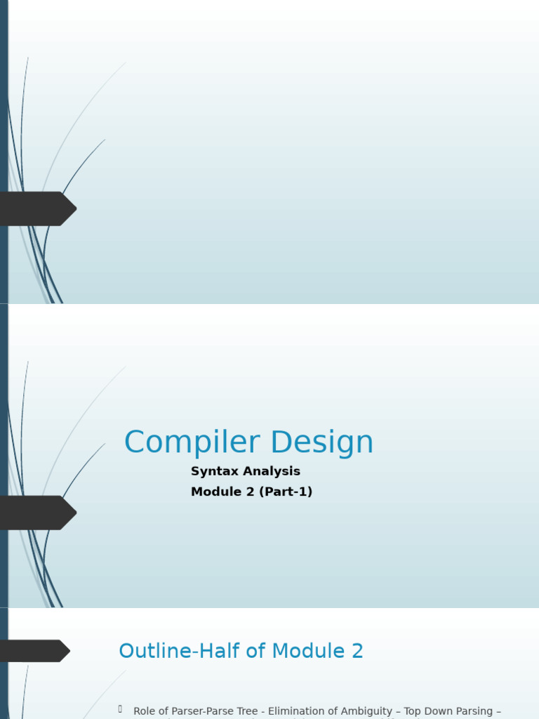 Compiler Design: Syntax Analysis Overview | PDF | Parsing | Syntax