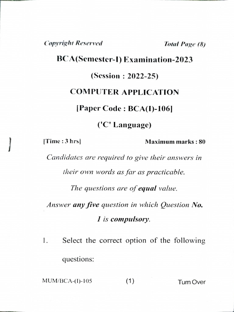 BCA_106_22-25 | PDF | Pointer (Computer Programming) | Computer Programming