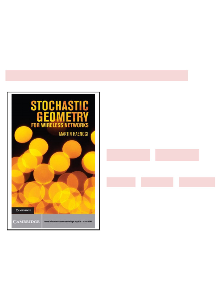 Stochastic Geometry for Wireless Networks Full Chapters Included | PDF