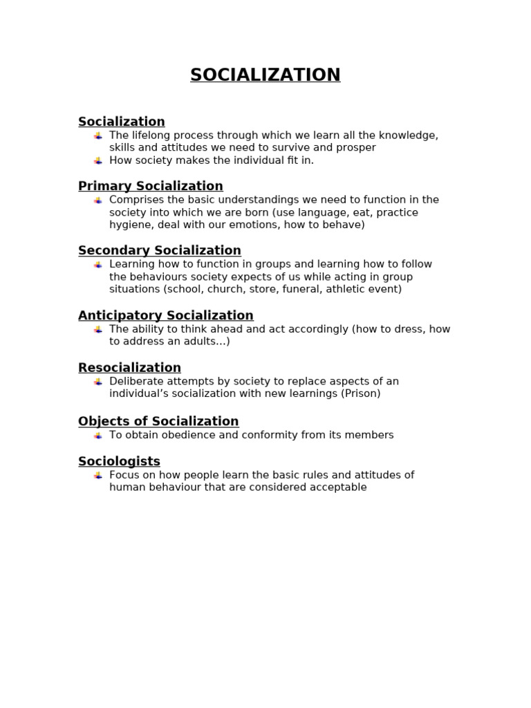 1 Socialization | PDF
