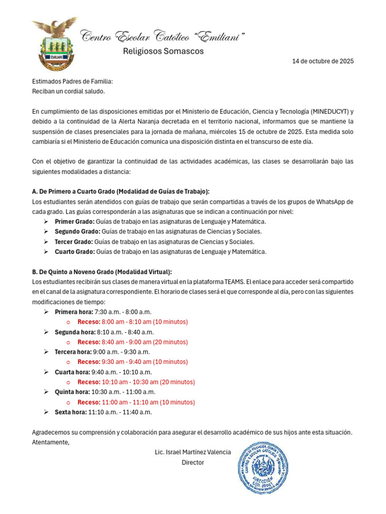 Suspensión de Clases y Modalidades a Distancia | PDF