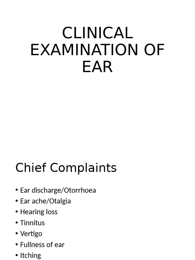 Clinical Examination of Ear Disorders | PDF