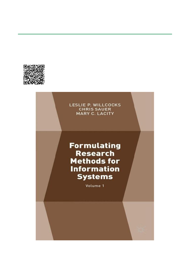 Formulating Research Methods for Information Systems Volume 1 ISBN  9781137509833, 113750983X Full-Feature Download | PDF | Scientific Method |  Inquiry