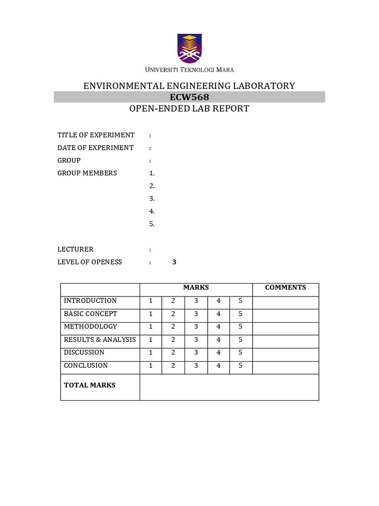 Environmental Engineering Lab Report | PDF