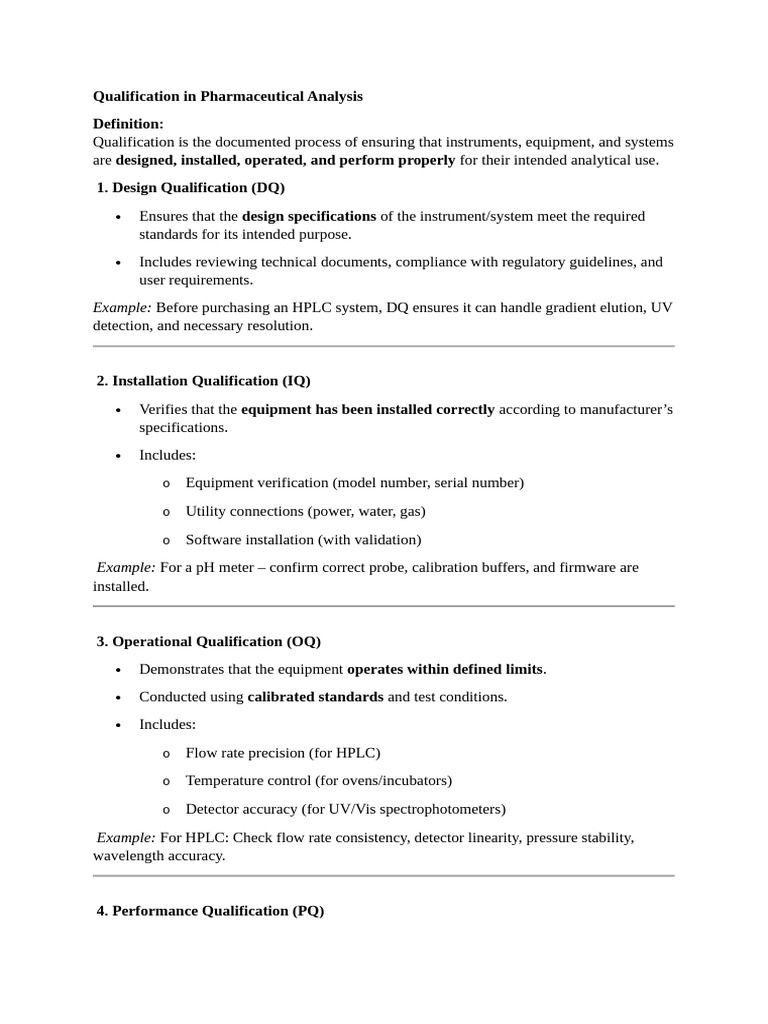 Pharmaceutical Analysis Qualification Guide | PDF | Verification And ...